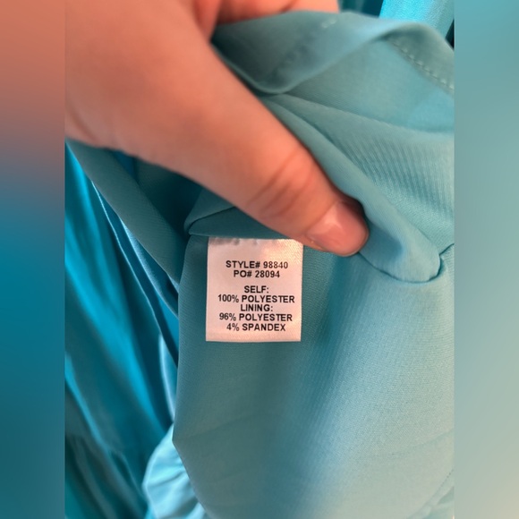 Skies Are Blue Women's Hydra Tiered Puff Sleeve Maxi Dress Teal Blue Medium - Picture 4 of 5